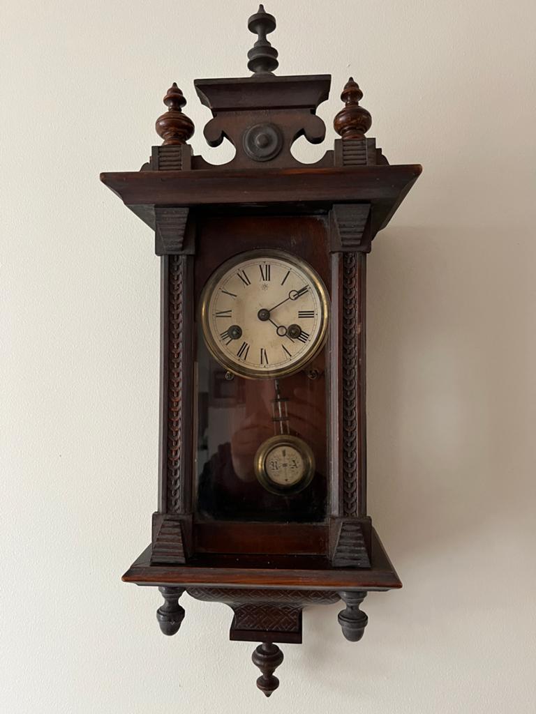 Antieke Junghans wandklok met slinger, Ophalen of Verzenden
