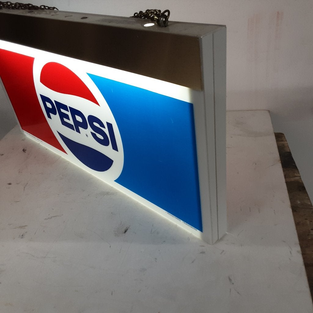 PEPSI COLA LICHT RECLAME BAK DUBBELZIJDIG VERLICHT, Verzamelen, Ophalen of Verzenden, Zo goed als nieuw, Reclamebord