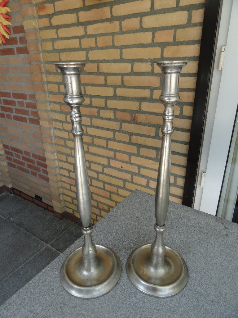 2 antieke hoge kandelaars, Ophalen, Overige materialen