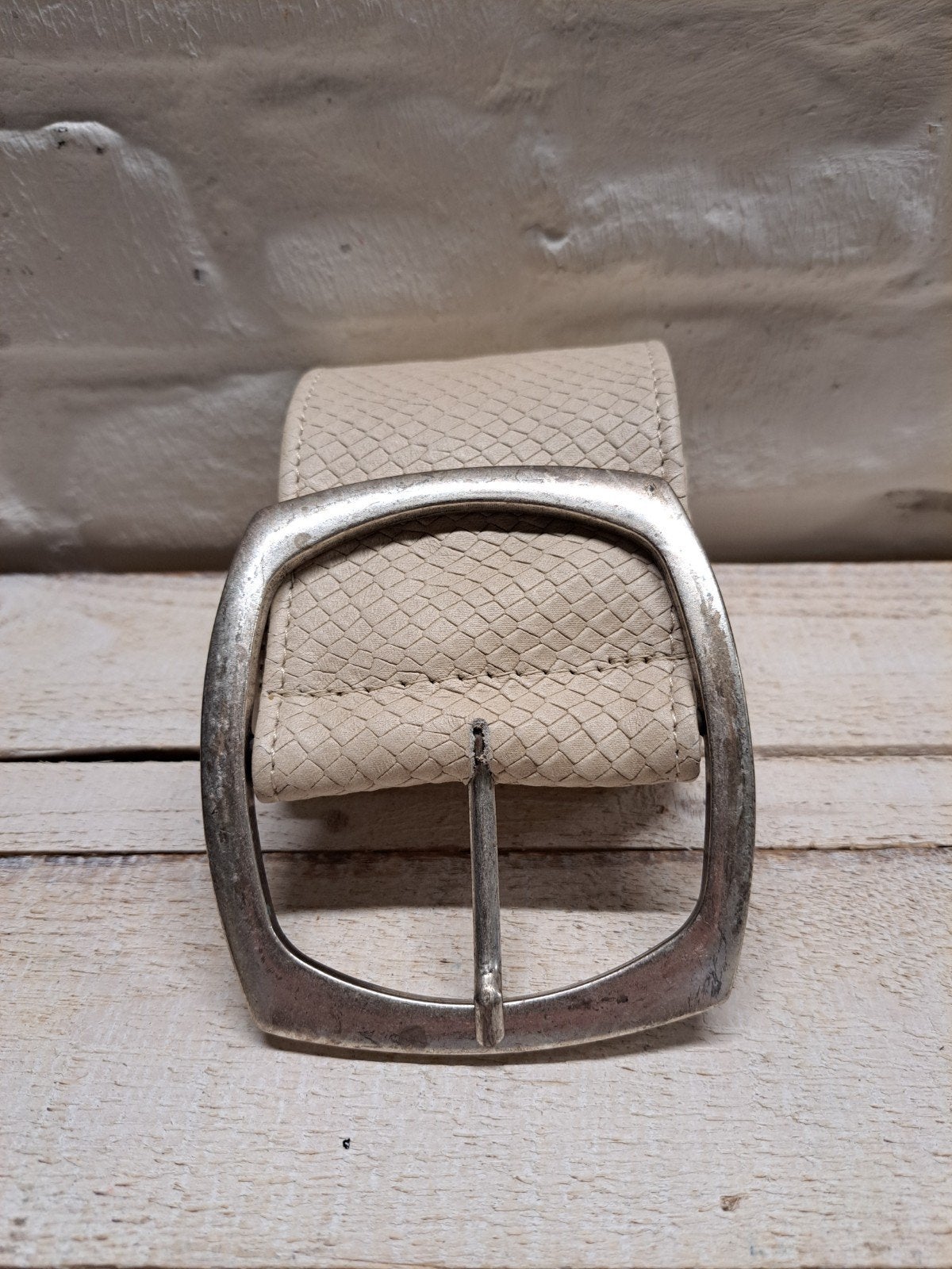 Belts & Co beige riem 75 x 8 cm, Overige kleuren, 5 cm of meer, Echt leder, Nieuw