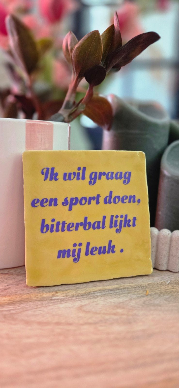 Tegeltje met tekst - Personaliseerbare vinyl sticker, Overige stijlen, Nieuw, Ophalen of Verzenden, Steen/keramiek