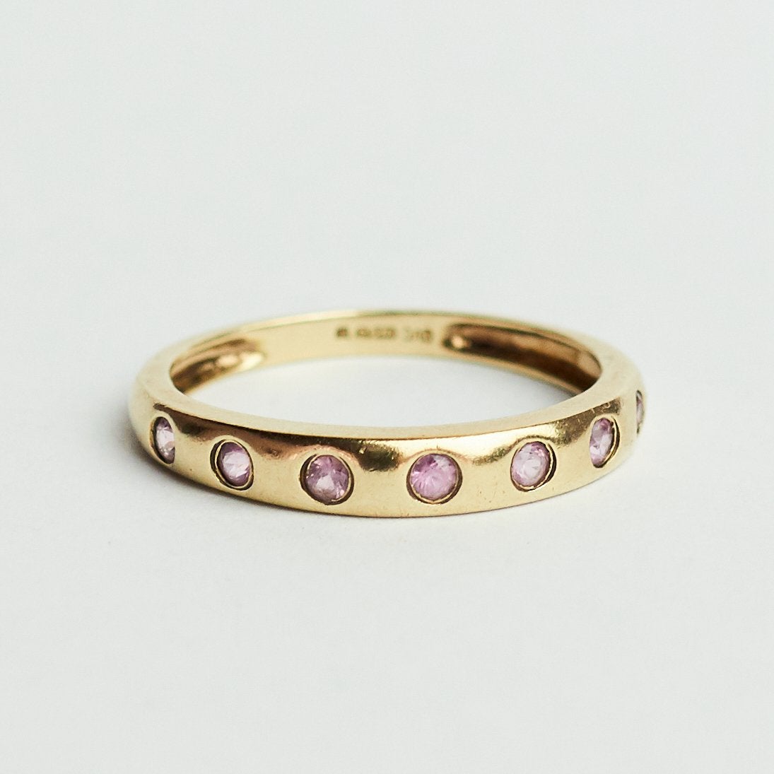 Vintage gouden ring amethist 9k, Ophalen of Verzenden, Zo goed als nieuw, 17 tot 18, Dame