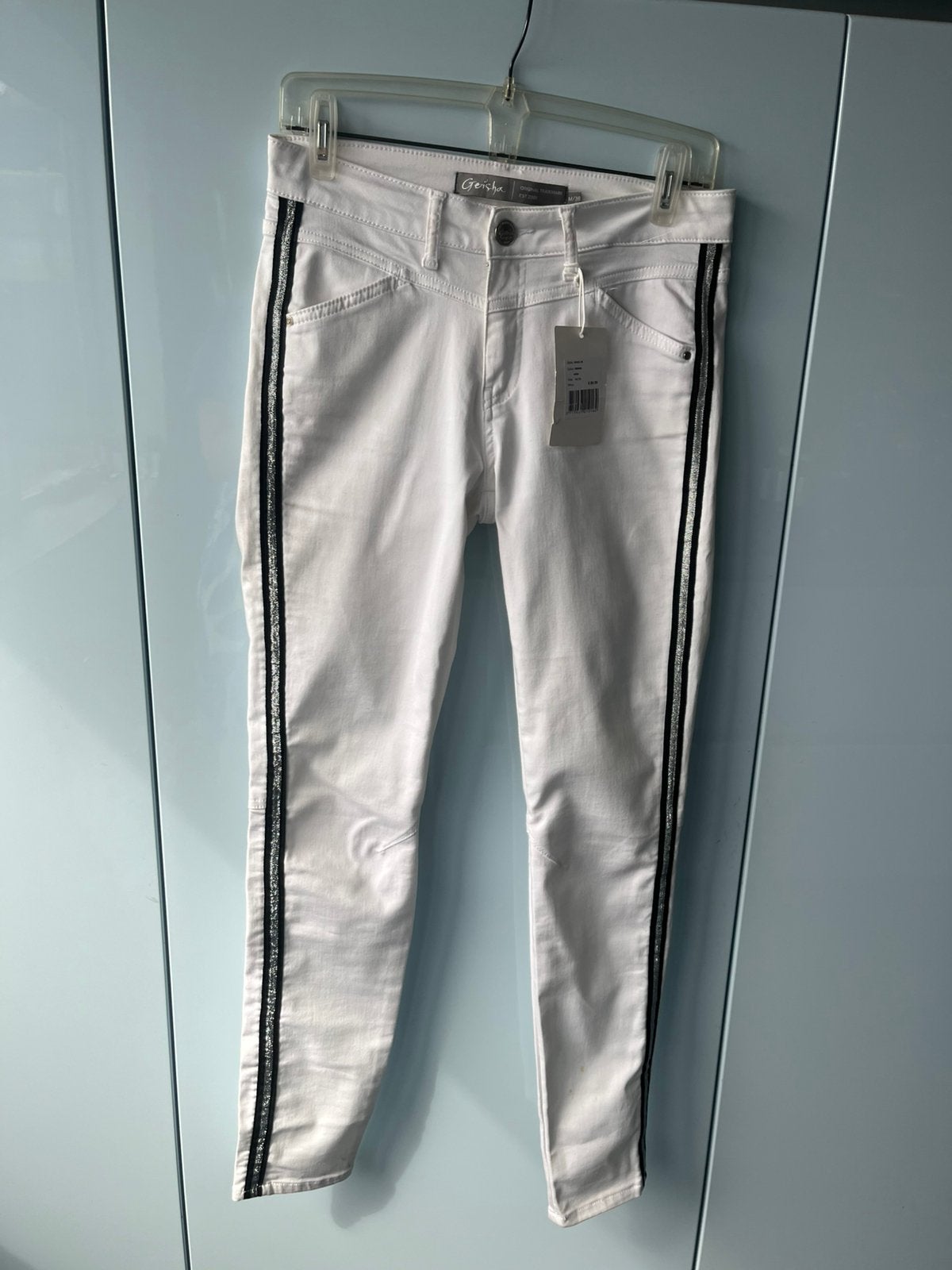 Geisha broek wit met band stretch maat 38 nieuw, Maat 38/40 (M), Wit, Nieuw, Ophalen of Verzenden