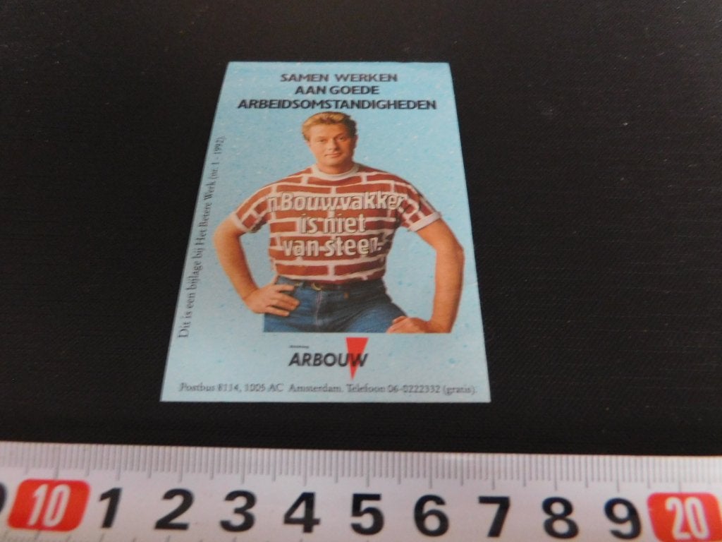 sticker ARBOUW Samen werken aan goede arbeidsomstandigheden*, Ophalen, Zo goed als nieuw
