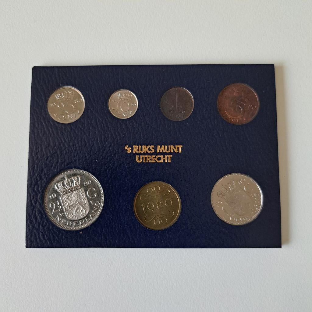 Jaarset Rijksmunt Utrecht 1980 - Complete Guldenset, Postzegels en Munten, Munten | Nederland, Ophalen of Verzenden, Koningin Beatrix