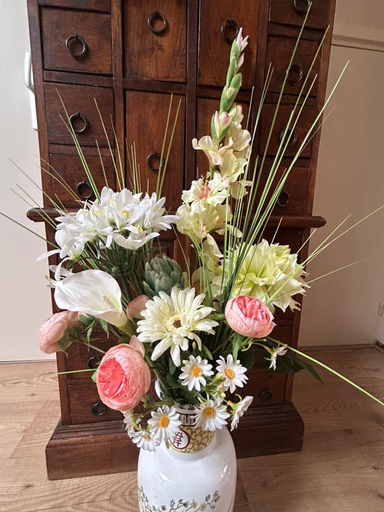 Kunstbloemen boeket bruiloft trouwerij decoratie aankleding, 3811JM, Info@rodebeagle.nl, Blauw, Rode Beagle kunstbloemen