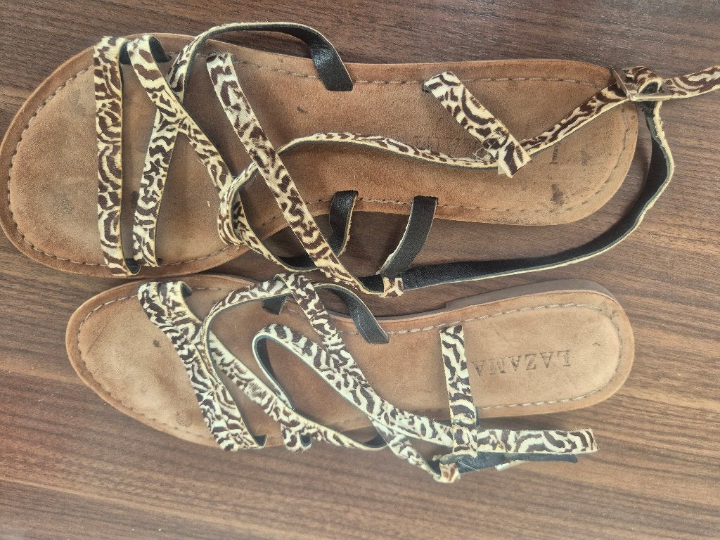 Lazamani Sandalen maat 41, Beige, Lazamani, Zo goed als nieuw, Sandalen of Muiltjes