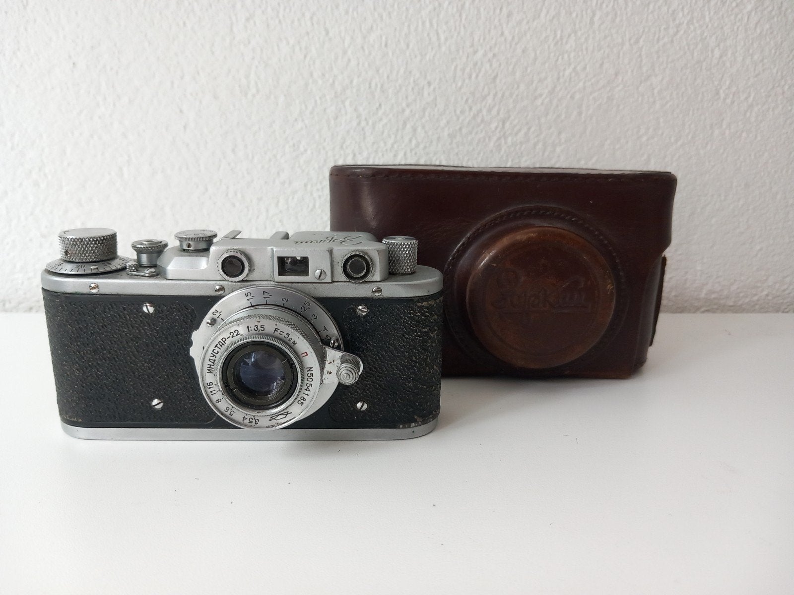 Vintage Zorki camera met Industar lens en leren tas, Audio, Tv en Foto, Fotocamera's Analoog, Ophalen of Verzenden, Gebruikt, Compact