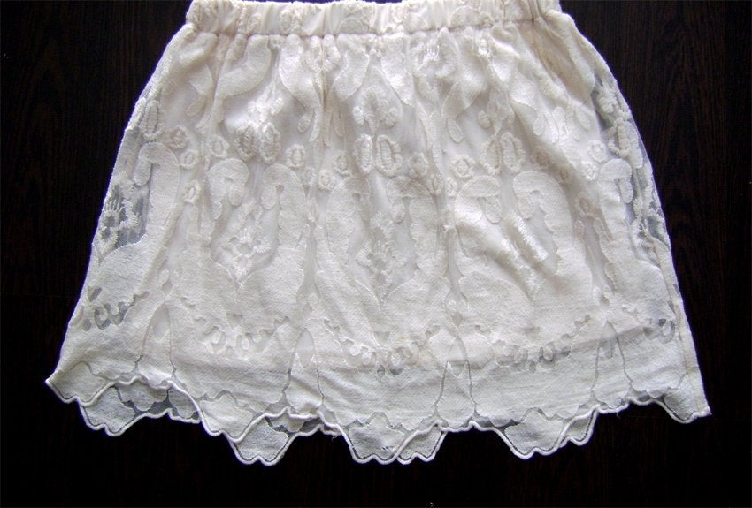kant rok vintage creme gothic lolita retro pastel-goth boho, Kleding | Dames, Maat 38/40 (M), Overige kleuren, Verzenden, Kant lolita rok