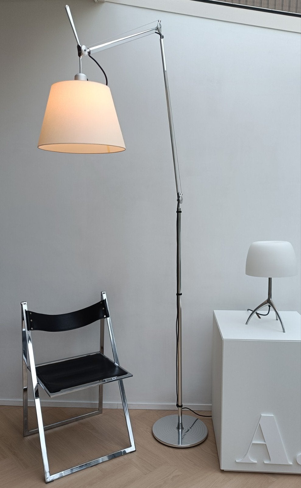 Artemide Tolomeo Mega Terra – Ø 32 cm perkament – NIEUW, Ophalen, 200 cm of meer, Nieuw, E27 (groot)