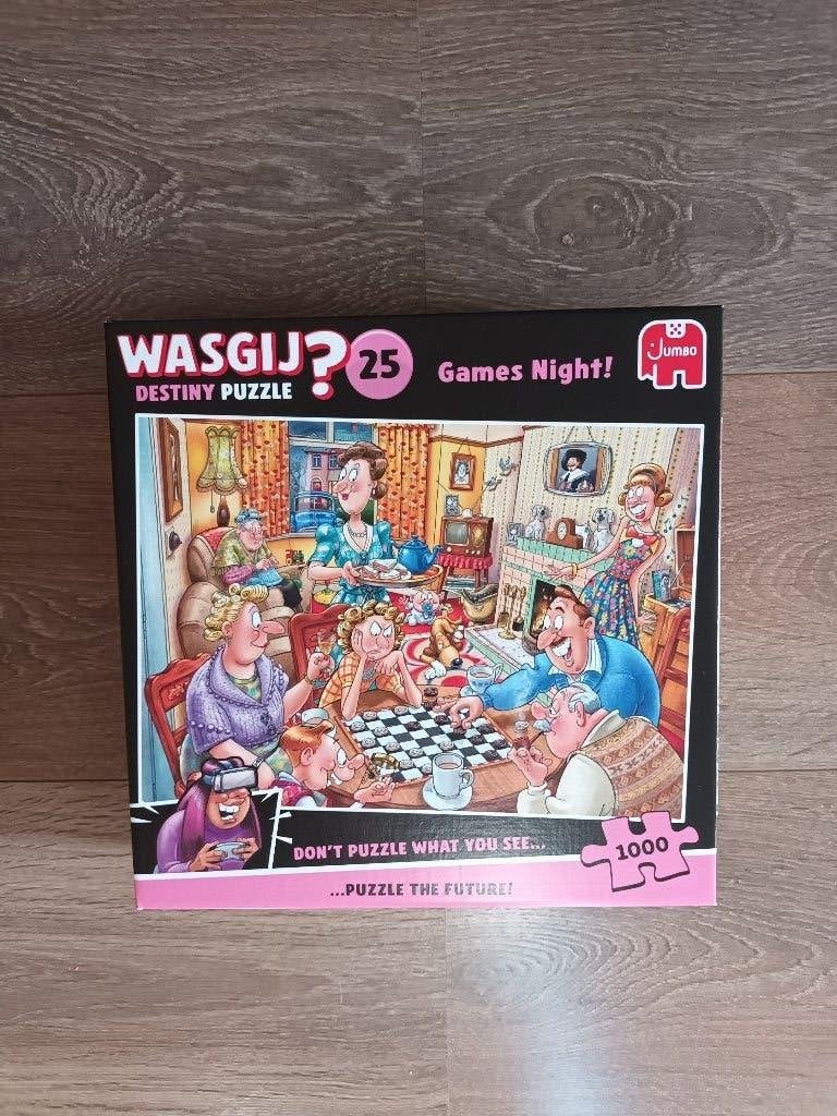 zgan WASGIJ puzzel (games night) 1000 st, Ophalen of Verzenden, 500 t/m 1500 stukjes, Zo goed als nieuw, Legpuzzel