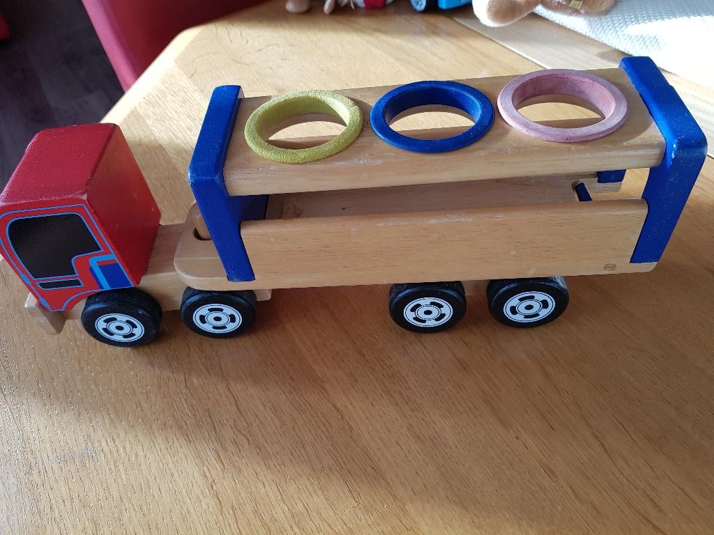 houten treinstellen met blokken, Kinderen en Baby's, Speelgoed | Houten speelgoed, Ophalen, Zo goed als nieuw, Overige typen
