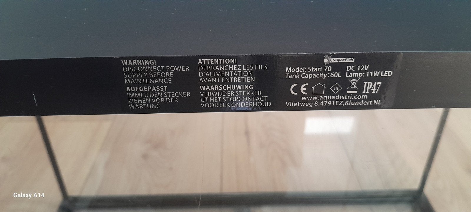 aquarium voor vissen met verlichting, Ophalen of Verzenden, Leeg aquarium