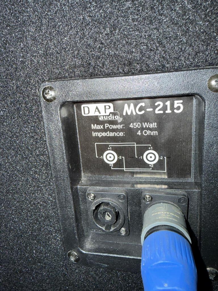 DAP Audio MC-215 PA Luidsprekers (Set van 2), Audio, Tv en Foto, Luidsprekers, Zo goed als nieuw, 120 watt of meer, Front, Rear of Stereo speakers