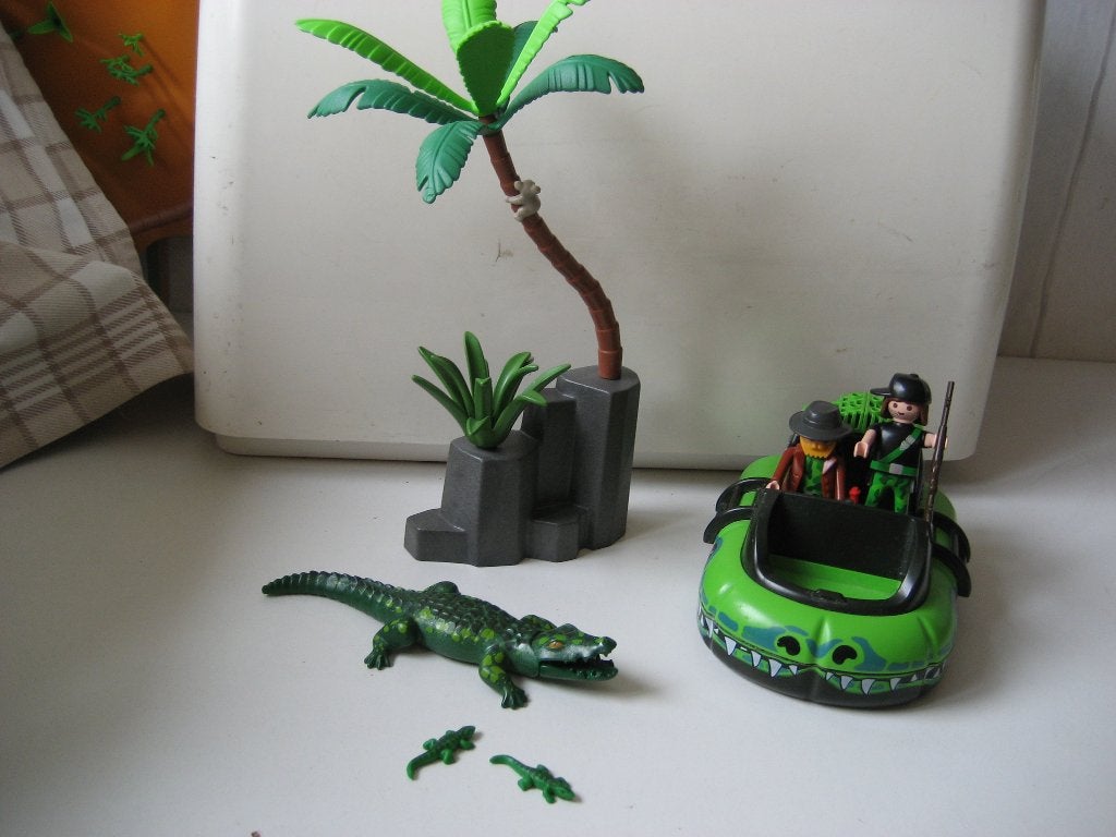 playmobil hovercraft met krokodil en kleintjes, Ophalen of Verzenden, Zo goed als nieuw