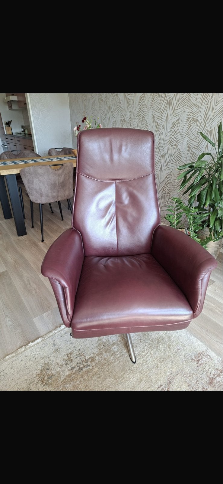 Luxe Leren Relaxfauteuil - Handmatig Verstelbaar, Huis en Inrichting, Ophalen, Gebruikt, Overige kleuren, Leer