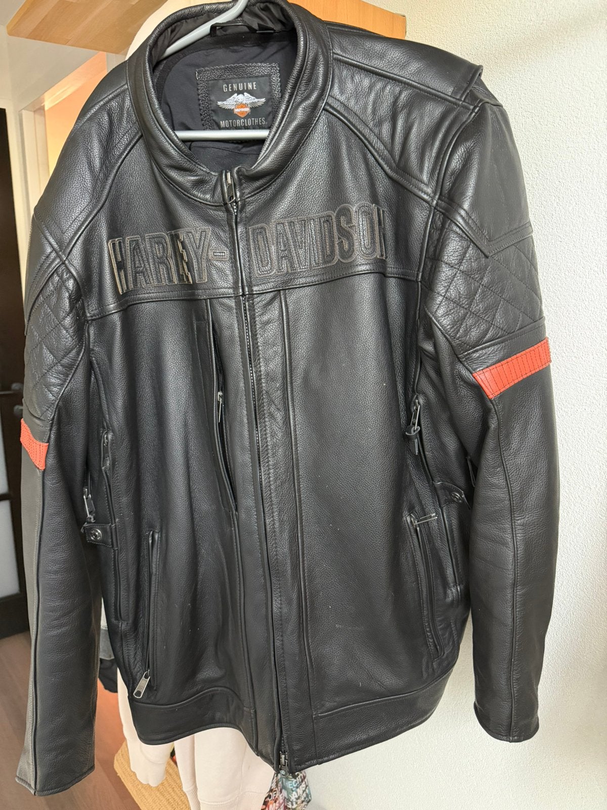 Harley Davidson Vanocker waterproof leren jack 3XL, Motoren, Ophalen, Tweedehands, Heren, Jas | leer