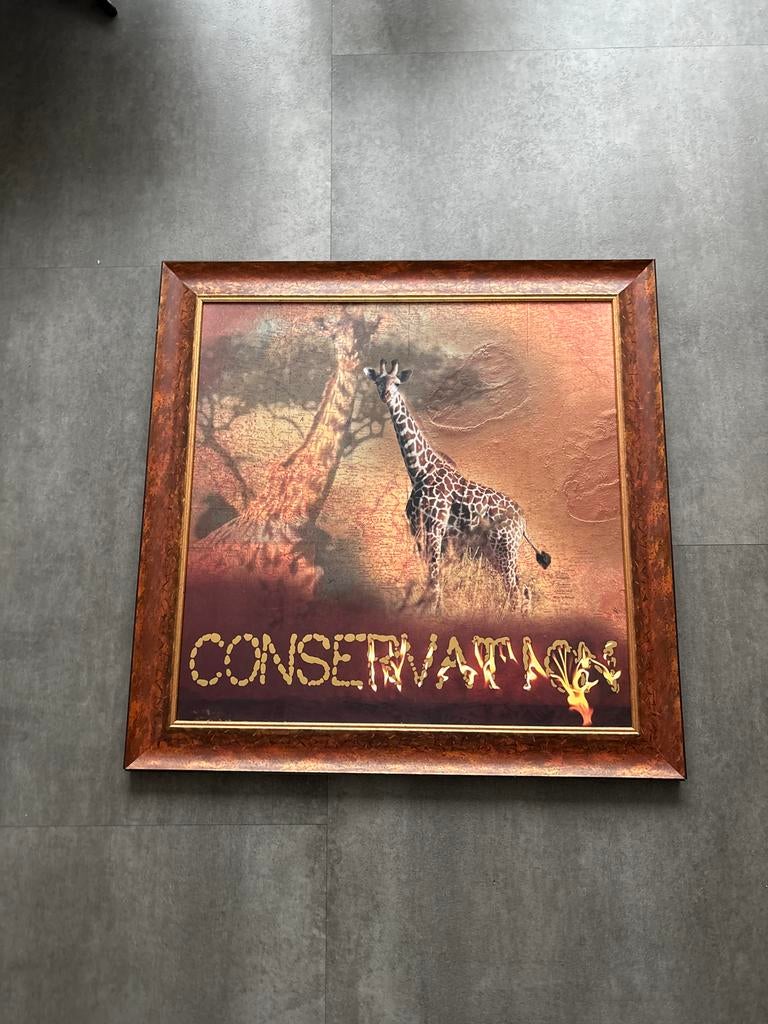 Giraffe decoratie voor de muur 80x80cm, Ophalen, Gebruikt, 75 tot 100 cm, Print