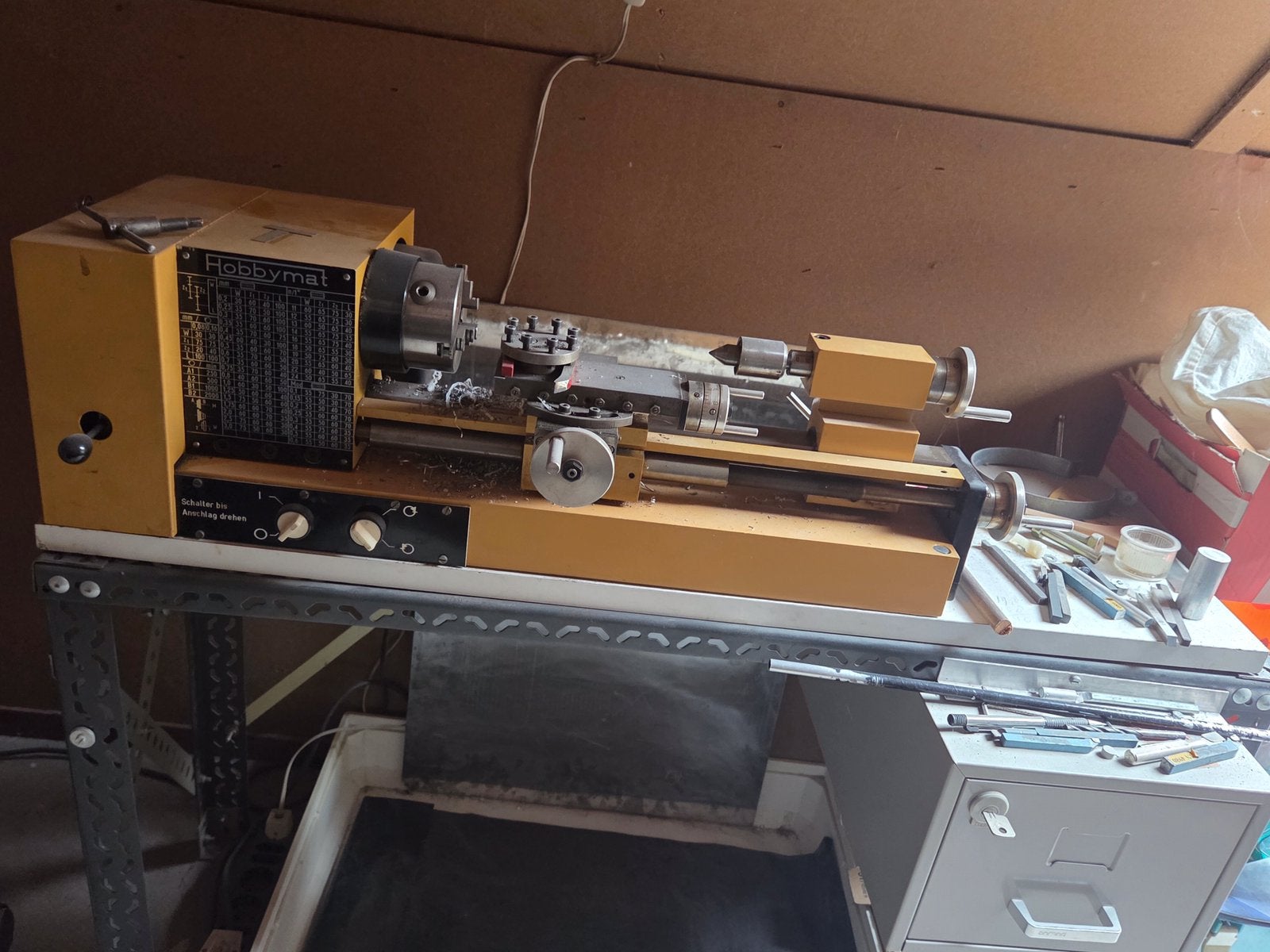 Te Koop een Draaibank merk Hobbymat, Doe-het-zelf en Verbouw, Ophalen, Gebruikt, Metaaldraaibank