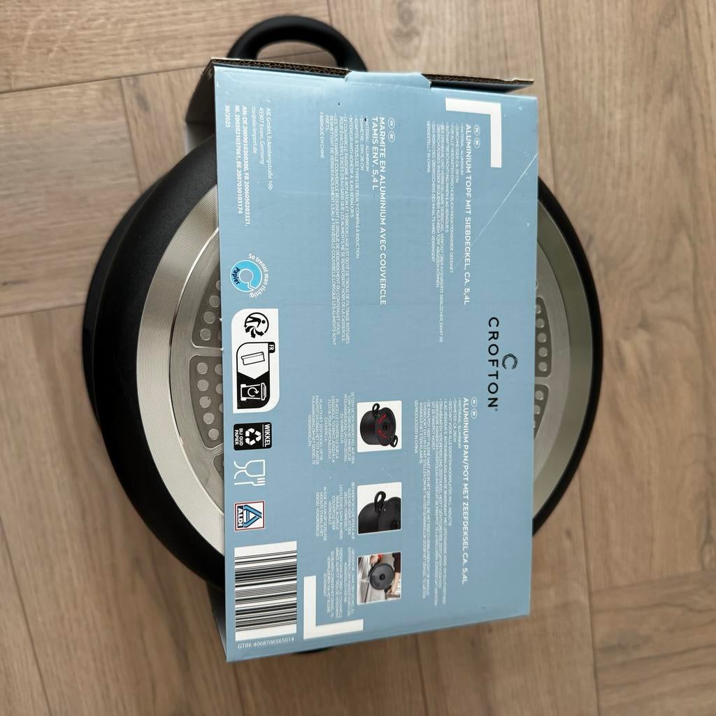 ALUMINIUM pan met zeefdeksel nieuw, Ophalen of Verzenden, Nieuw, Koekenpan of Braadpan