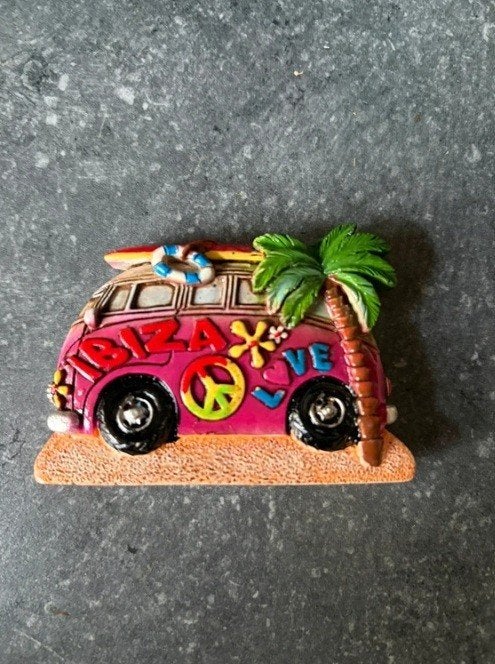 Magneet Ibiza busje Hippie Hippy Koelkastmagneet, Ophalen of Verzenden, Nieuw