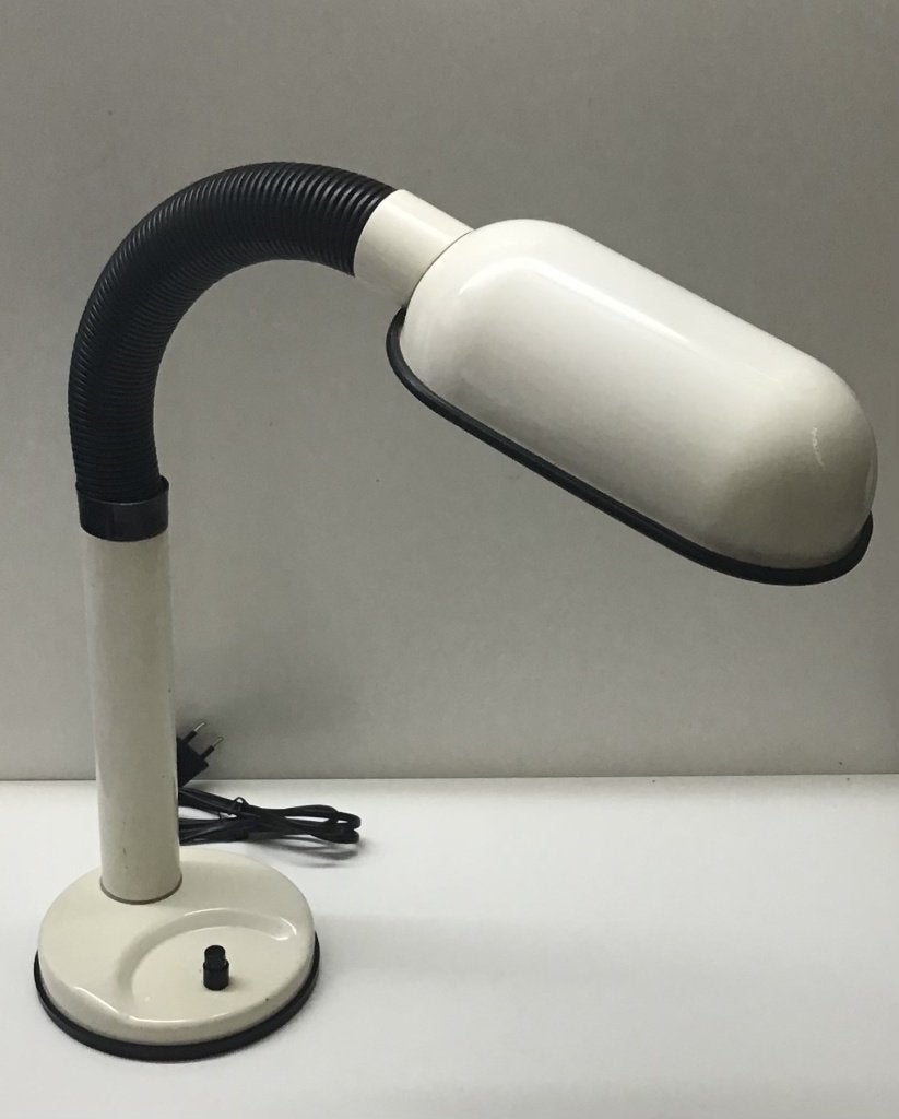 Vintage retro tafellamp met flexibele verstelling, Bureaulamp, Vintage, 45 cm, Wit