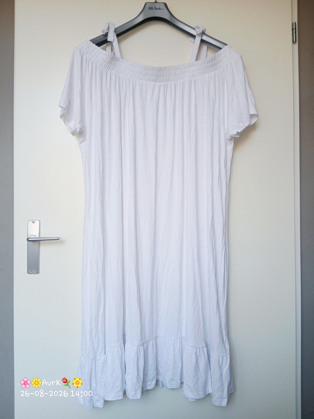 spierwitte jurk off-shoulders ulla popken maat 54-56, Verzenden, Nieuw, Ulla Popken, Wit