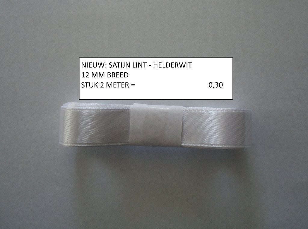 ❤️satijn lint 12mm helderwit ( alleen verzenden ), Hobby en Vrije tijd, Scrapbooking, Ophalen, Nieuw, Versiering of Embellishment