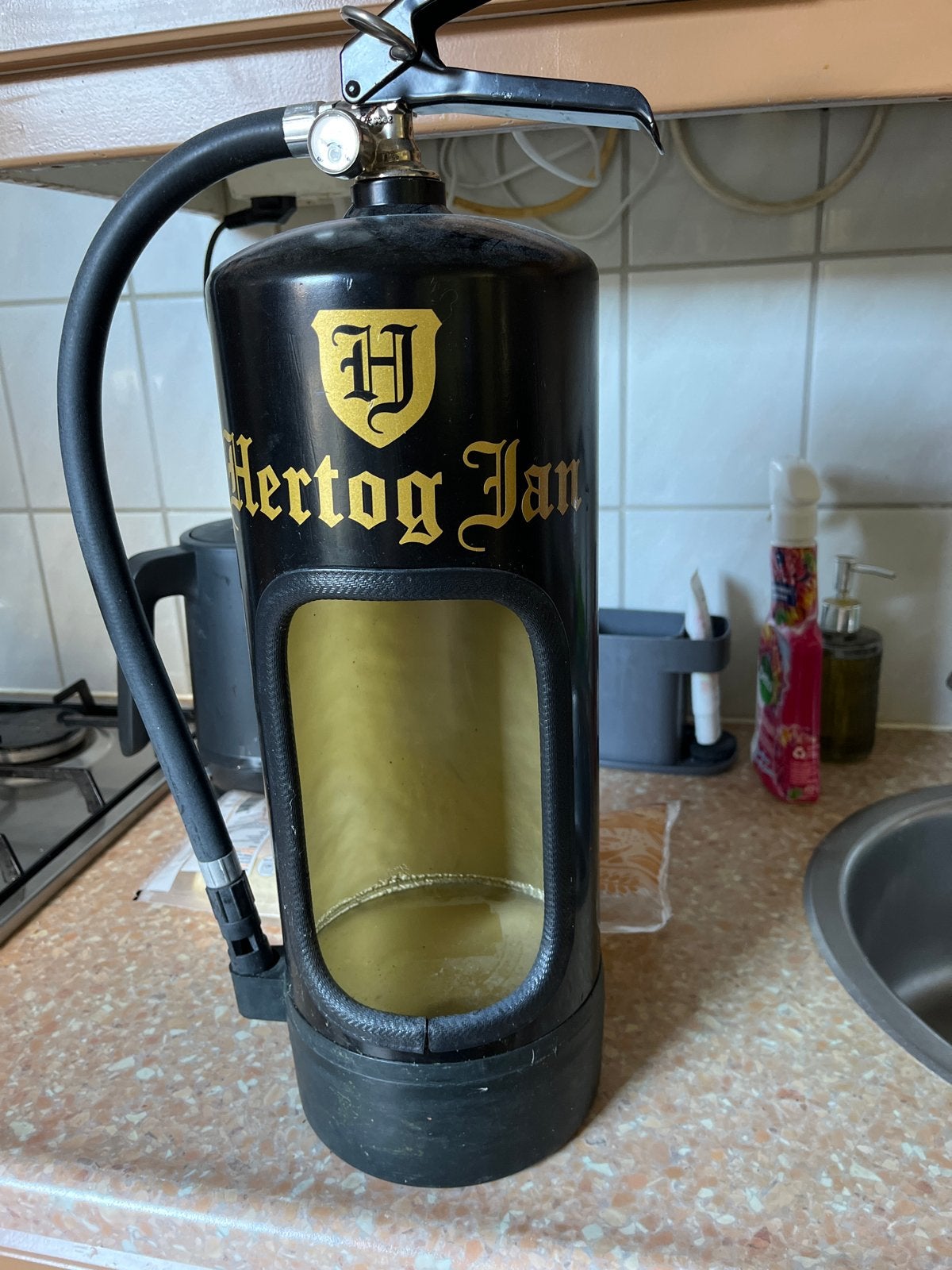 Hertog jan brandblusser zonder licht, Ophalen, Gebruikt, Flesje(s), Hertog Jan