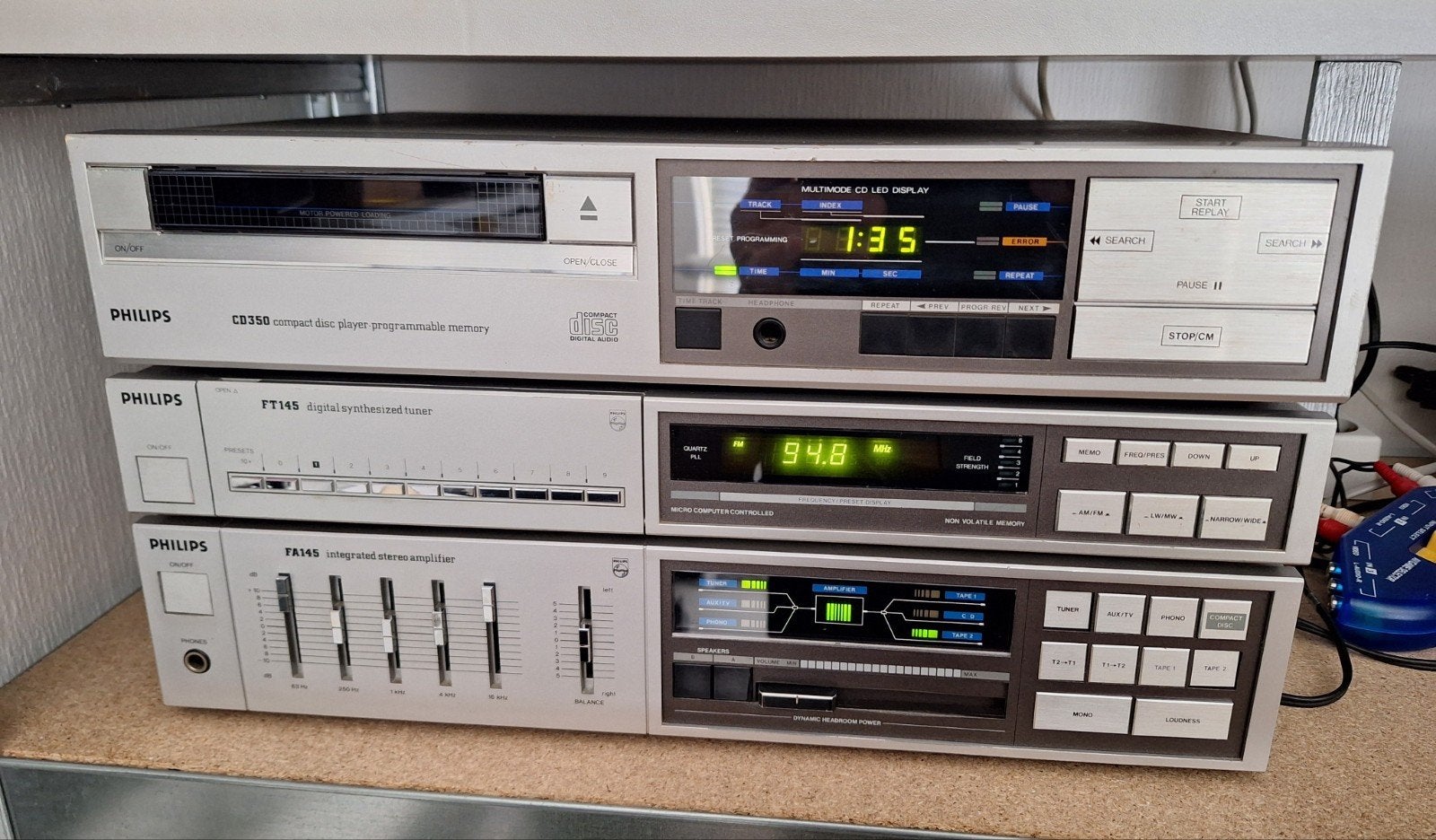 Philips set met cd350, tuner fa145, verst. ta145., Ophalen, Minder dan 60 watt, Overige merken
