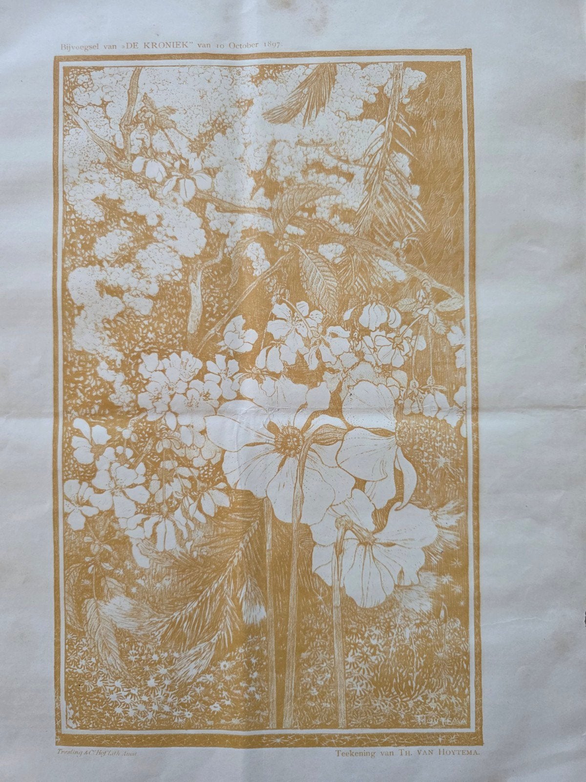 Theo van Hoytema - Lente - 1897, Antiek en Kunst, Kunst | Litho's en Zeefdrukken, Ophalen of Verzenden, Lithografie, Dieren en Natuur