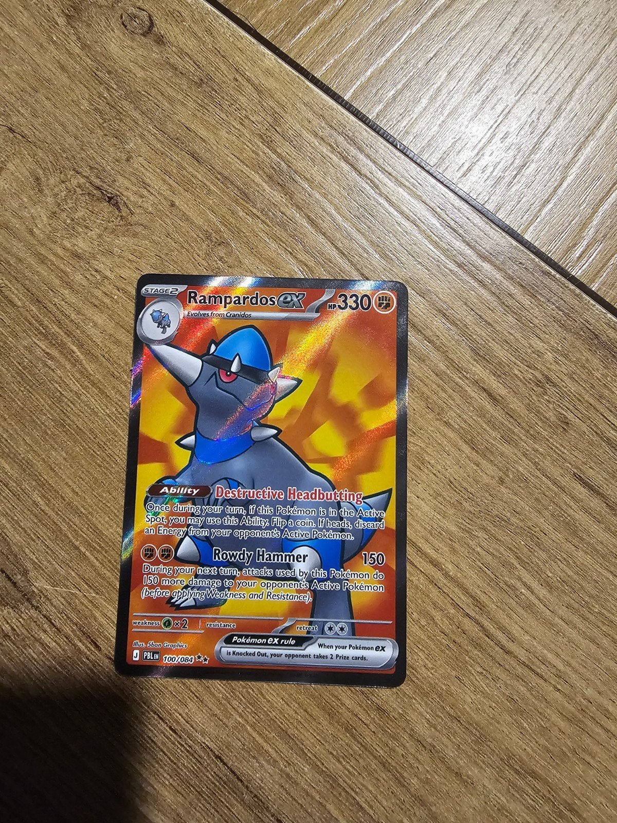 Rampardos ex 100/084 - Pokémon Kaart, Hobby en Vrije tijd, Verzamelkaartspellen | Pokémon, Ophalen, Zo goed als nieuw, Losse kaart