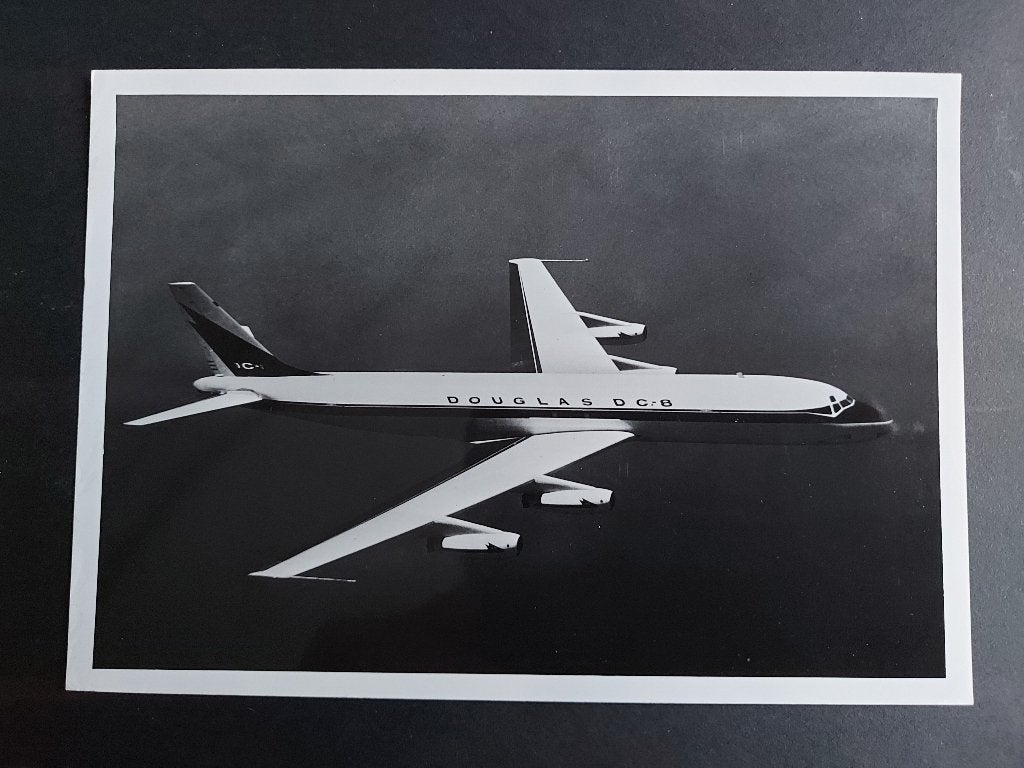 Foto van een Douglas DC-8 (F850), Ophalen of Verzenden, Gebruikt, Kaart, Foto of Prent