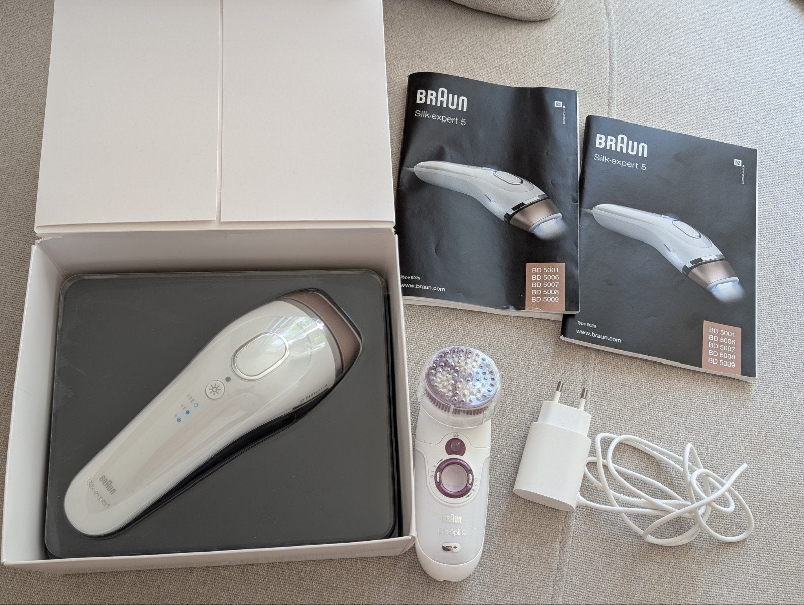 Braun Silk Expert 5 IPL Lichtontharing + Braun Silk Epil 9, Ophalen of Verzenden, Zo goed als nieuw, Scheren en Epileren