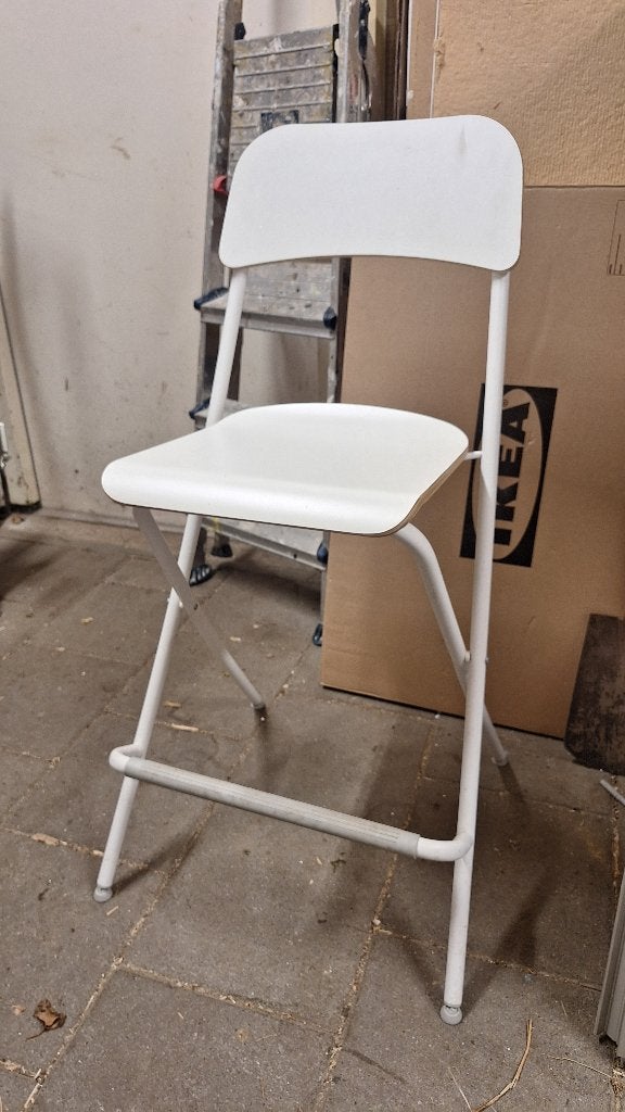 Ikea Barkruk Franklin Wit 63cm 704.048.75, Ophalen, Met voetsteun, 60 tot 90 cm, 1 kruk