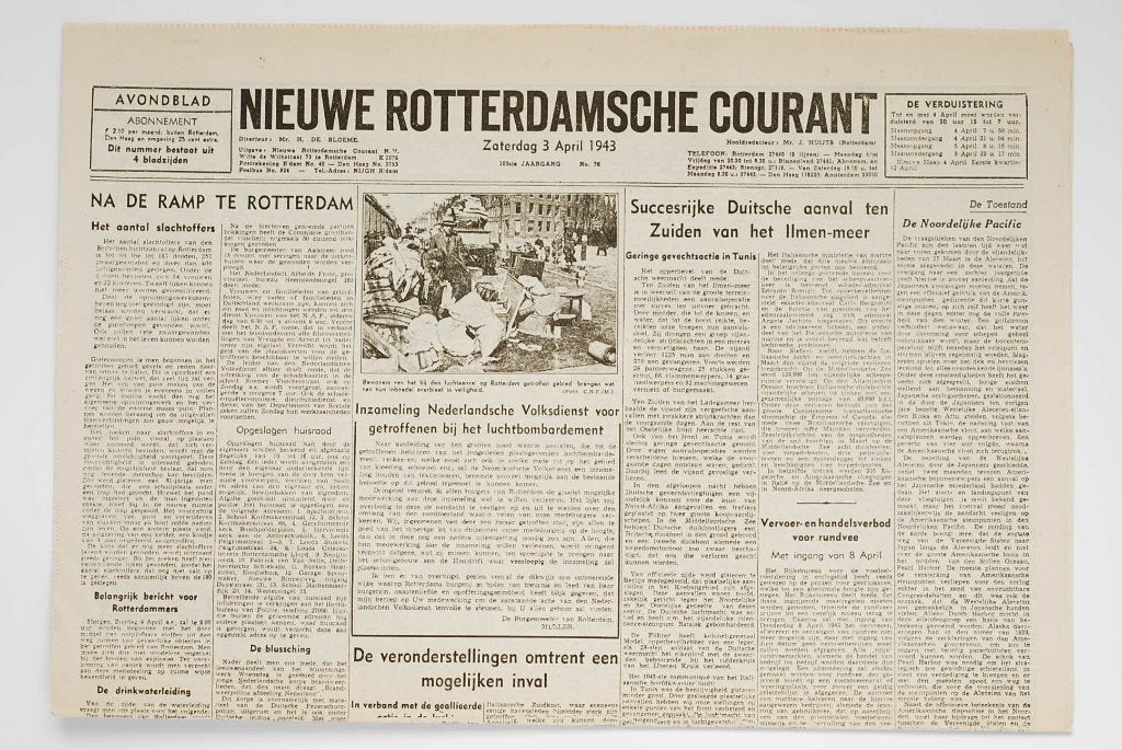 NRC 3 april 1943 herdruk krant Tweede Wereldoorlog, Zo goed als nieuw, Verzenden, Amsterdam, Overige soorten