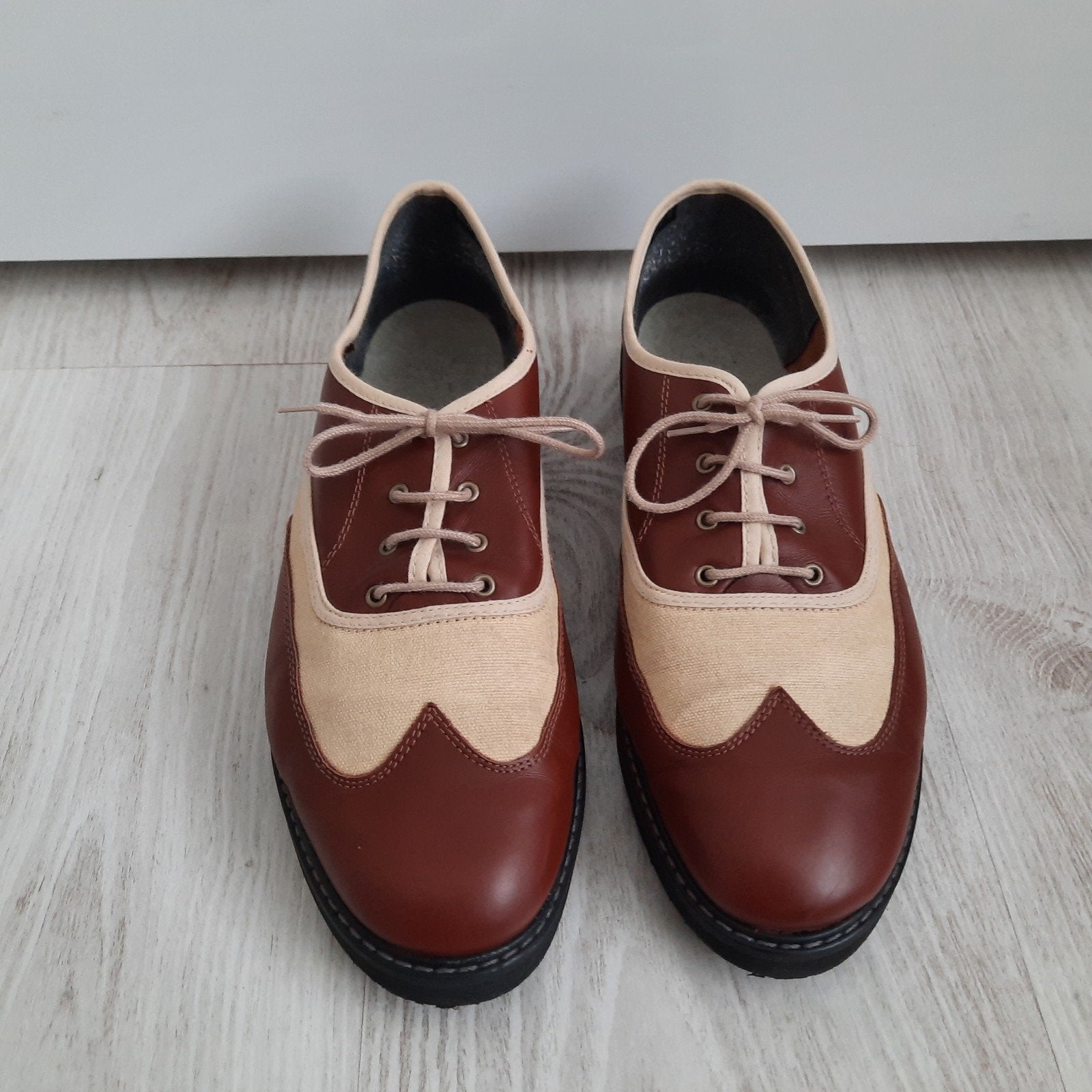 Bleyer heren dansschoenen bruin/beige maat 43, Kleding | Heren, Ophalen of Verzenden, Zo goed als nieuw, Bruin
