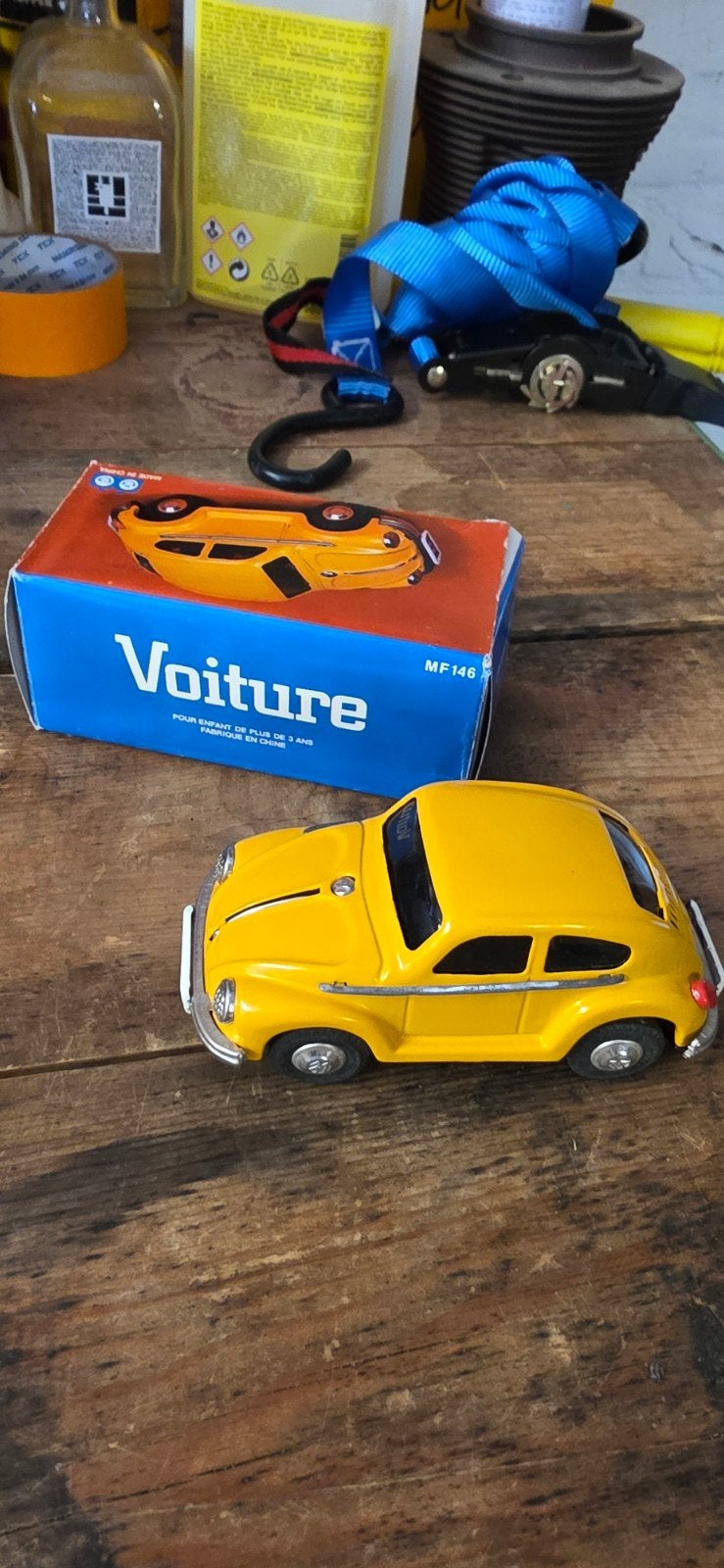 Vintage Gele Speelgoedauto - kever fractievoorzitter beetle, Ophalen of Verzenden, Nieuw