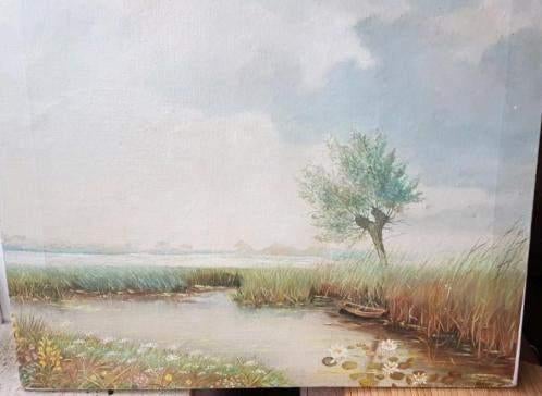 Olieverf Adriaan van 't Hoff Hollands Landschap Scheen, Ophalen