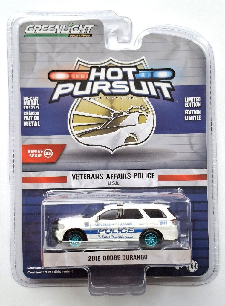 2018 Dodge Durango van Greenlight 1/64 Chase Veterans police, Ophalen of Verzenden, Nieuw, Auto