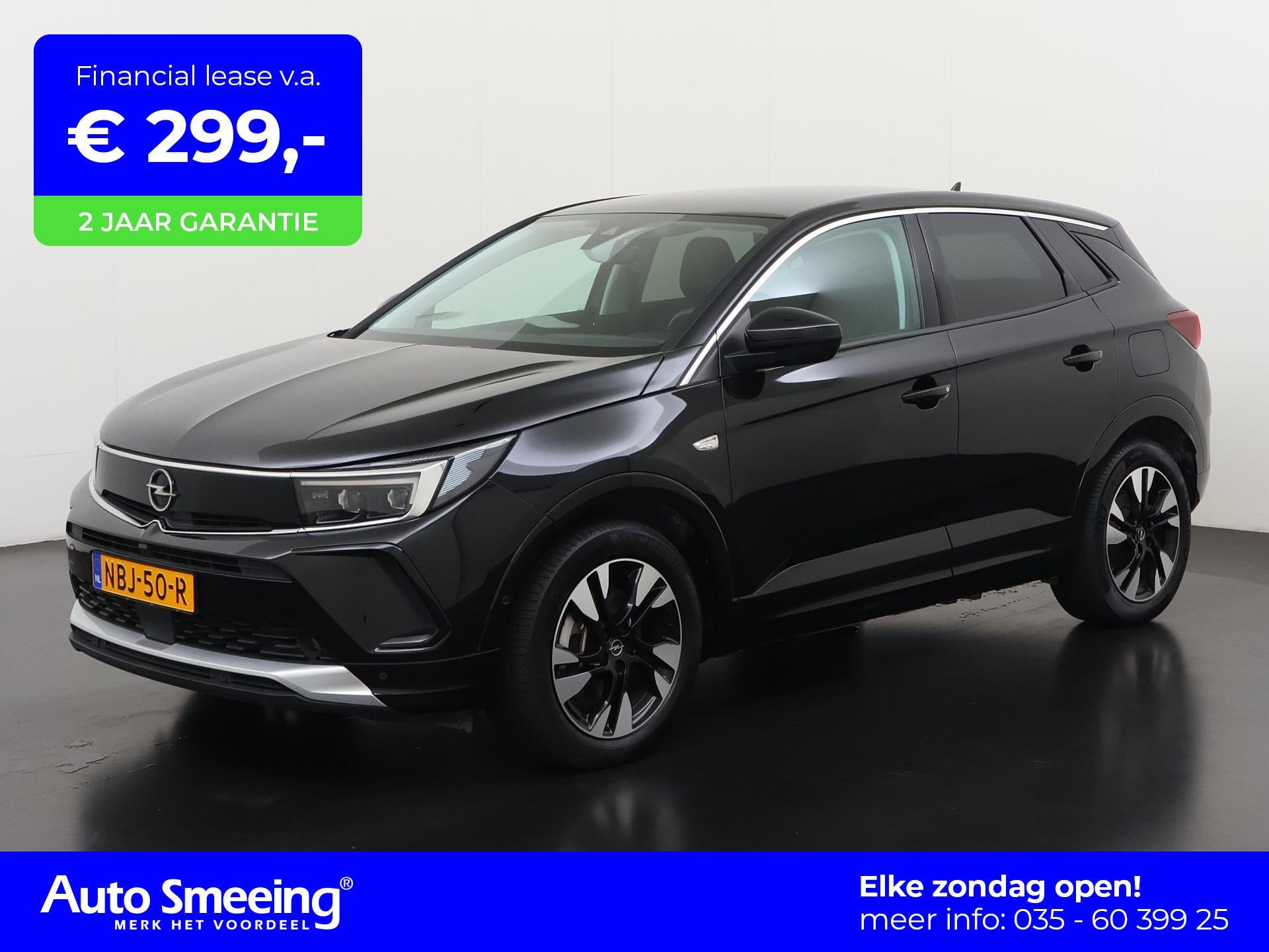 Opel Grandland 1.6 Turbo Plug-In Hybrid Elegance | Dodehoek, Auto's, 4 cilinders, Leder en Stof, Zwart, SUV of Terreinwagen