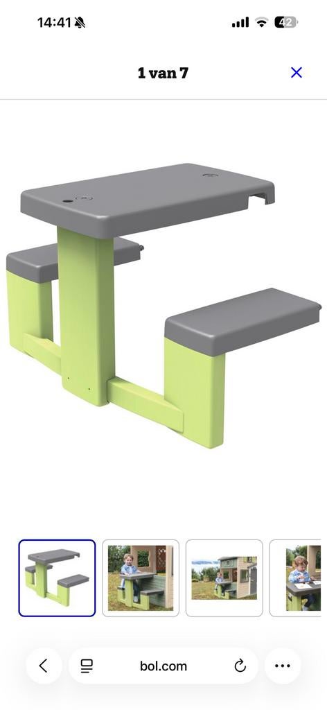 Smoby picknick tafel, Ophalen of Verzenden, Zo goed als nieuw, Rechthoekig, Hout