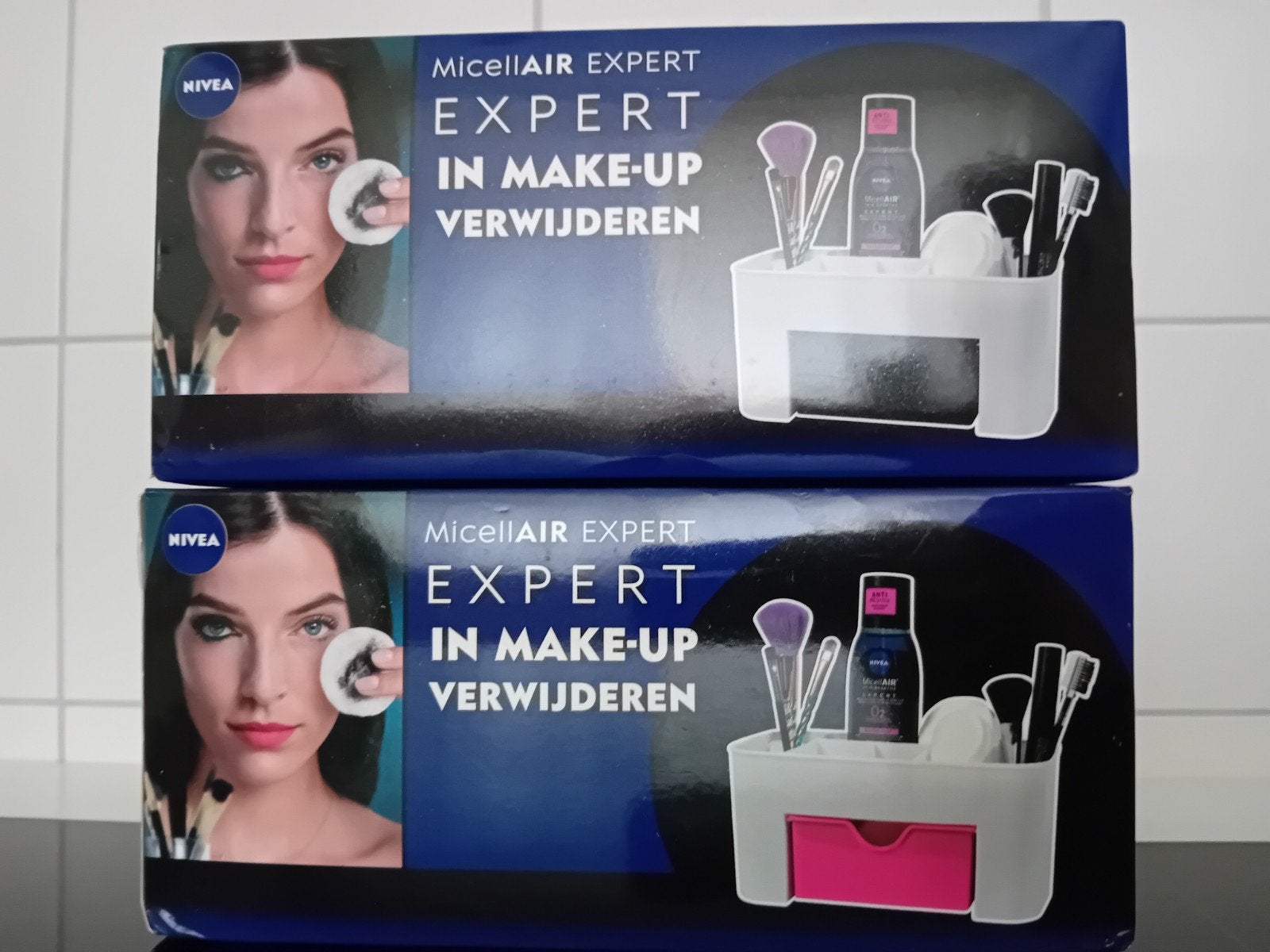 Make-up Organizer 6 Vakken Met 1 Lade. 2 x stuks Nieuw, Ophalen, Gehele gezicht, Wit, Nieuw