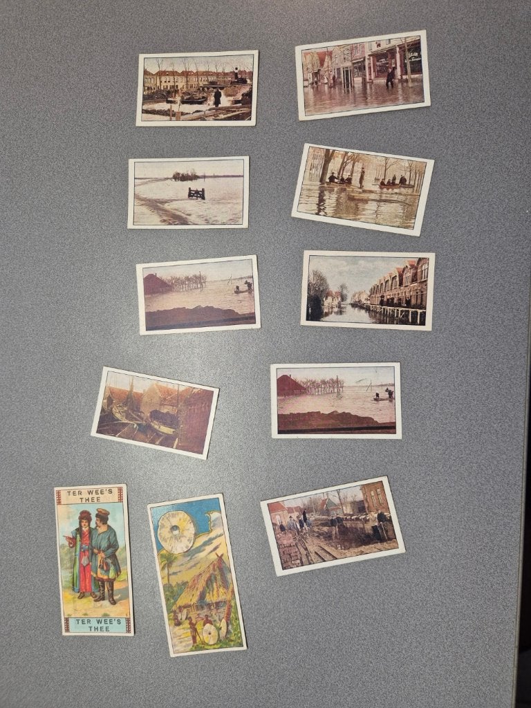 Plaatjes "De Watersnood van 1916" – Ter Wee's Thee, Zaandam, Ophalen of Verzenden, Gebruikt