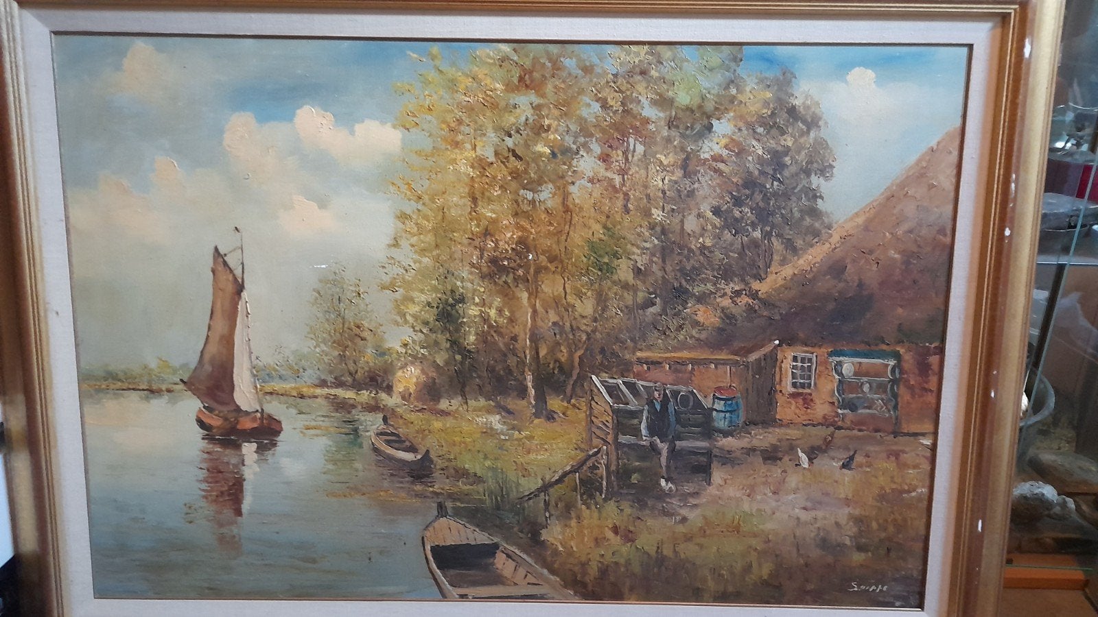 Schilderij olieverf op doek sig Snippe 105,5 cm 70.5 cm., Ophalen