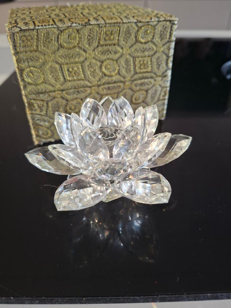 Kristallen Lotus Bloem Decoratie, Ophalen of Verzenden, Wit, Glas, Klassiek