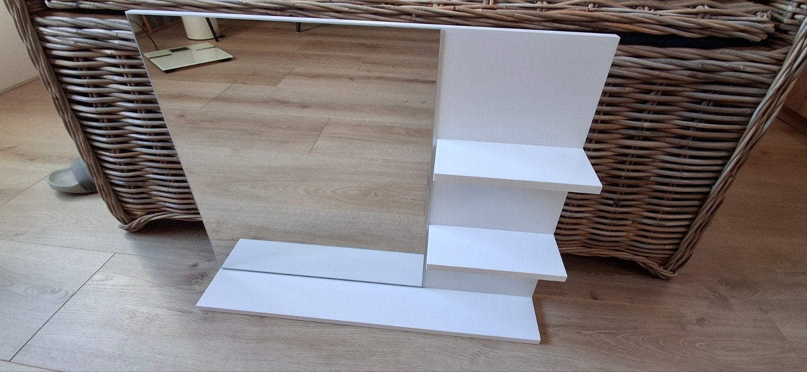 Spiegel met planken - 60x48x10 cm, Ophalen, Gebruikt, Minder dan 100 cm, Rechthoekig