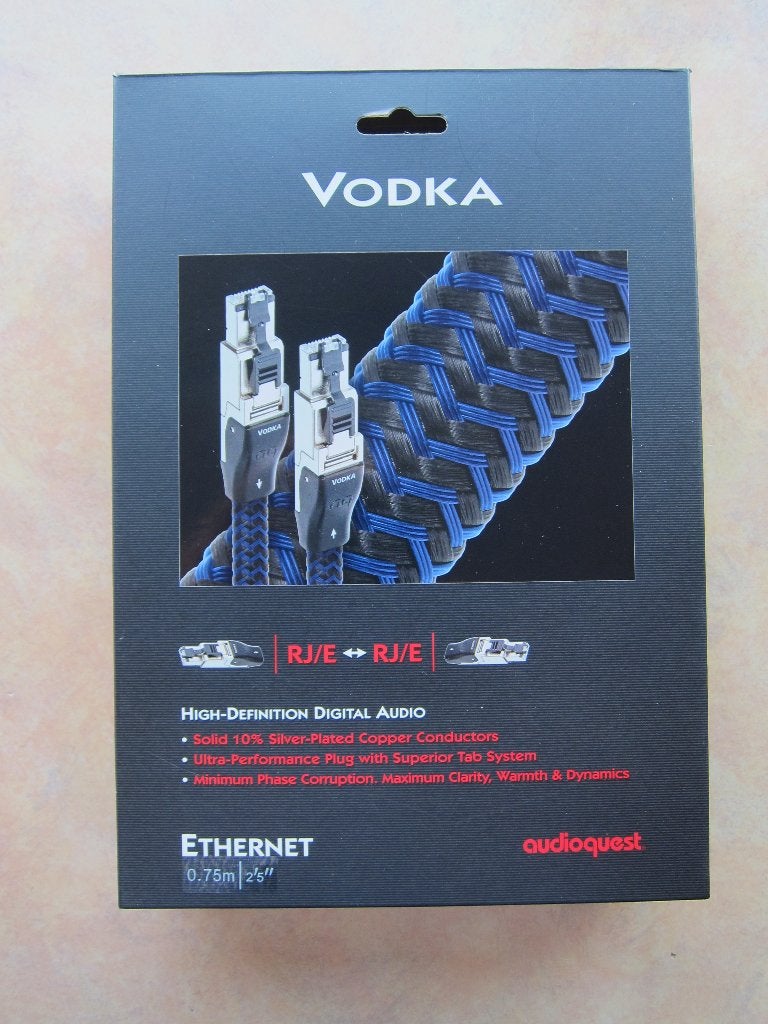 Audioquest Vodka RJ/E Ethernet (cat 7) interlink 75 cm., Ophalen of Verzenden, Gebruikt, Minder dan 2 meter, Interlink-kabel