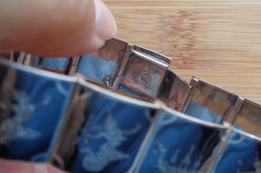 zilveren vintage Niello SIAM armband [502], Verzenden, Zo goed als nieuw, Zilver, Zilver