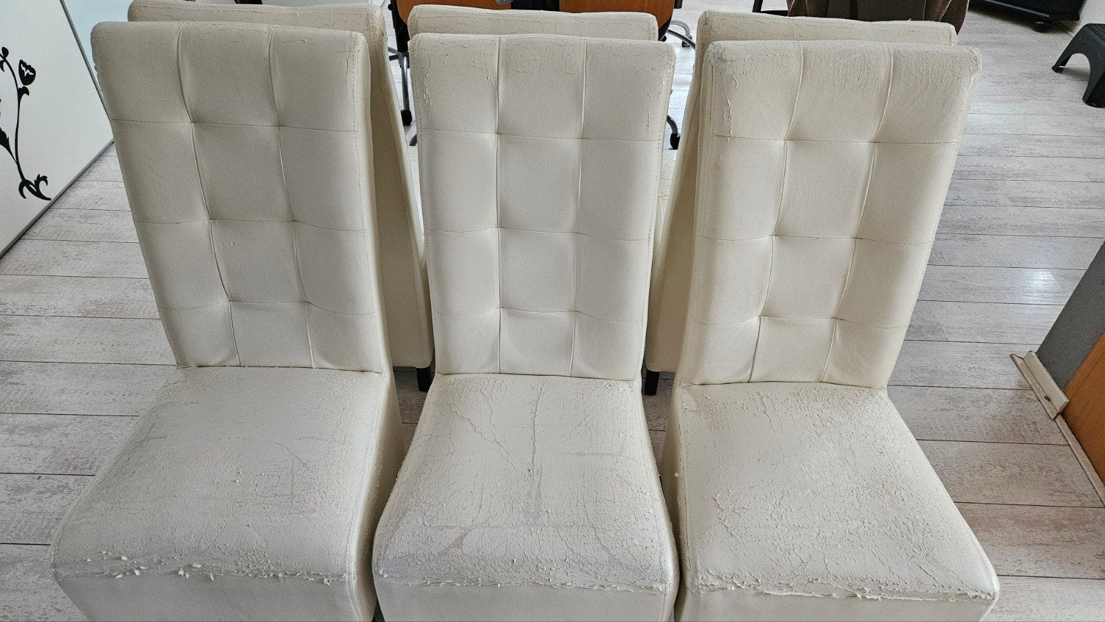 6 hoge rugleuning stoelen OPKNAPPERS, Huis en Inrichting, Gebruikt, Wit, Landelijk, Vijf, Zes of meer stoelen